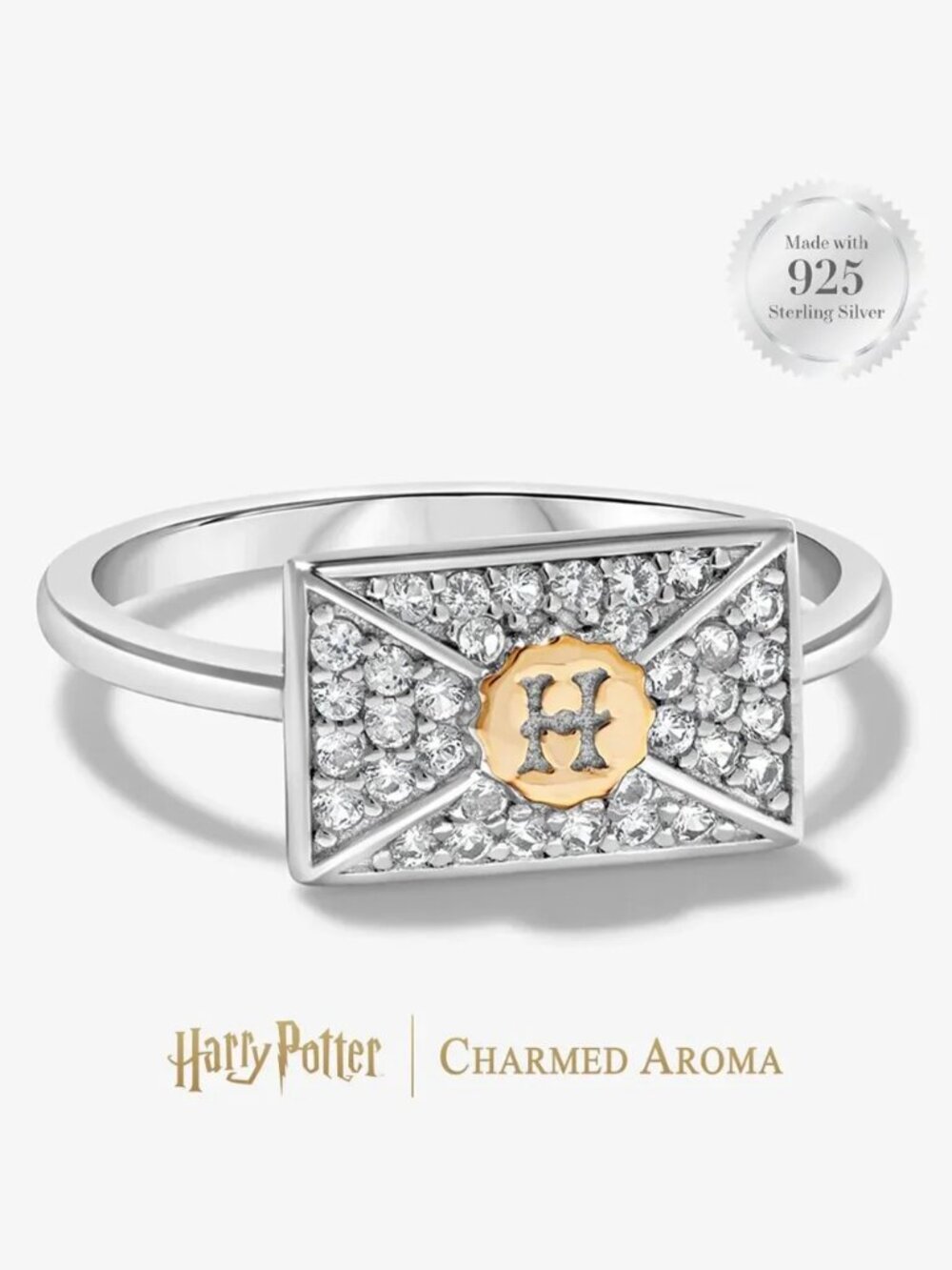 Harry Potter Hogwarts Acceptance Letter Ring, solid 925 Sterling Silver